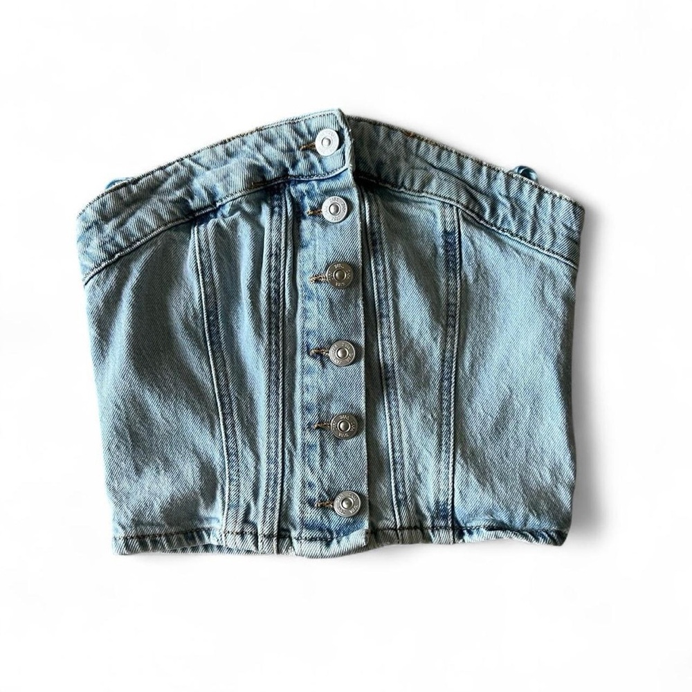 NWOT Zara Strapless Denim Top